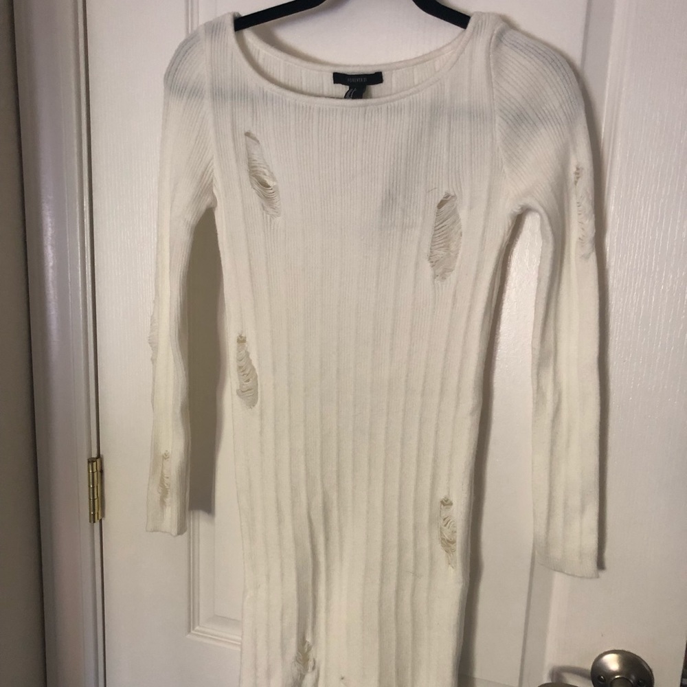 Long sleeve white bodycon